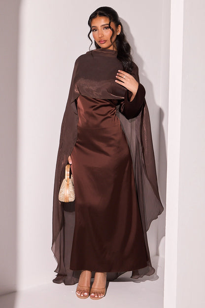 Royal Champagne Cape Dress