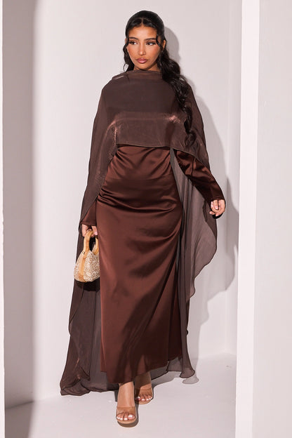 Royal Champagne Cape Dress
